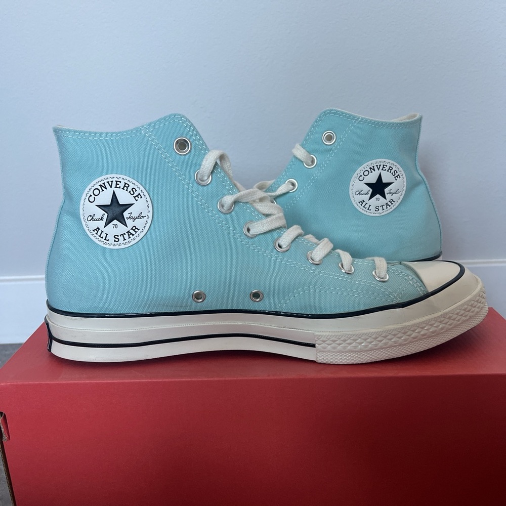 Converse, Baby Blue Chuck 70 High Tops. Only Worn Once Size:10.5